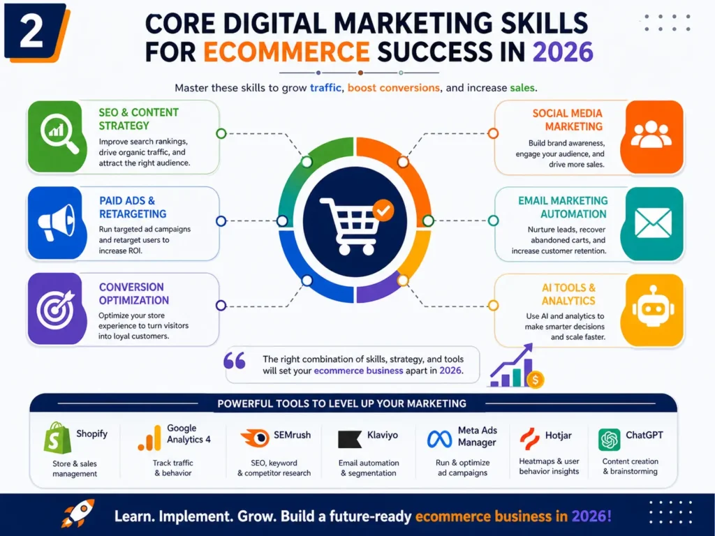 Ecommerce Essential Skills 2026 Digital Marketing Guide