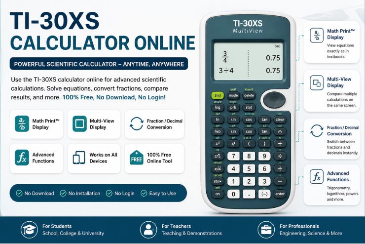 TI-30XS Calculator Online Free | Scientific Calculator